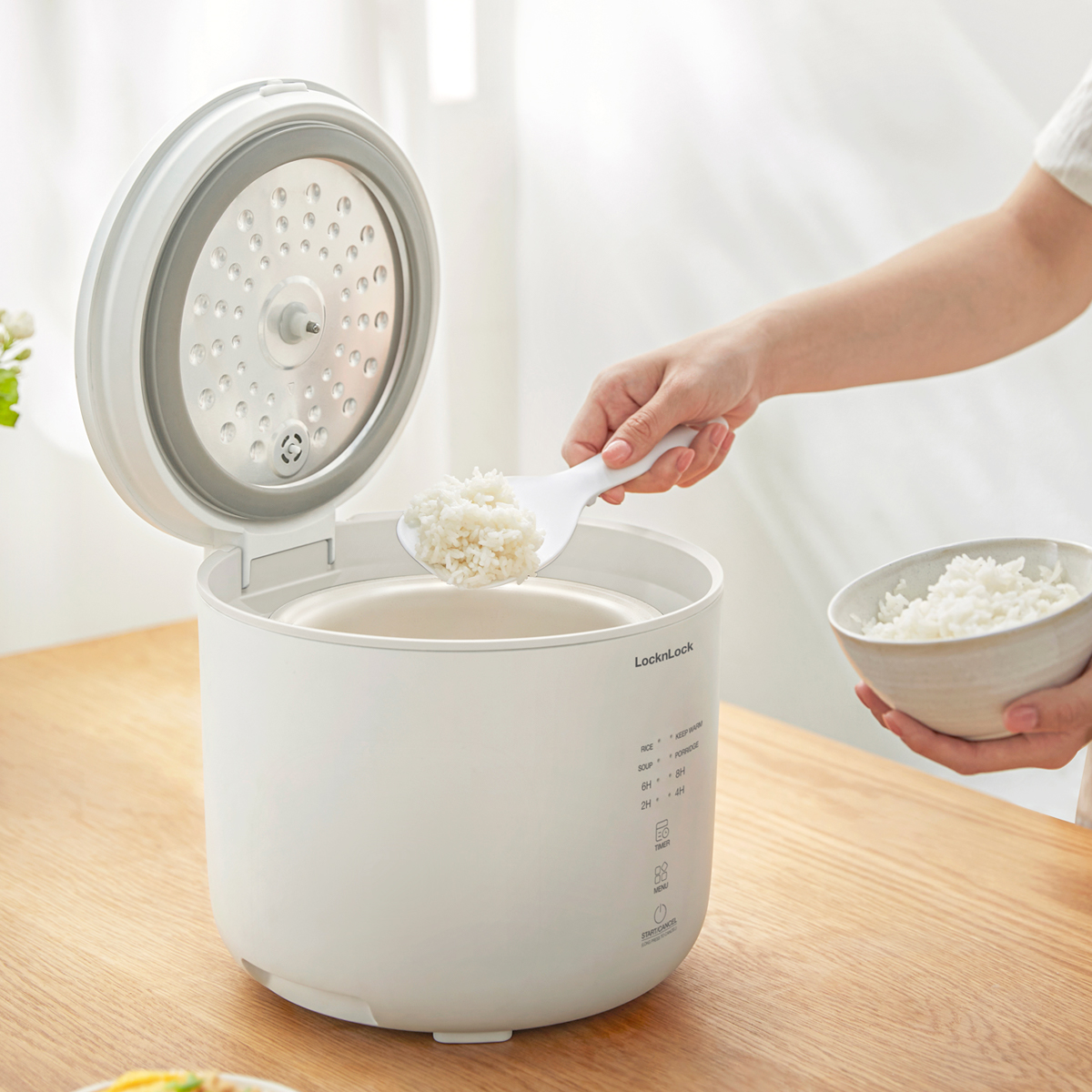 Nồi Cơm Điện LocknLock Donggeurami Rice Cooker 220V, 50Hz, 400W, 1.0L - Màu Ngà - EJR334IVY, , large image number 2